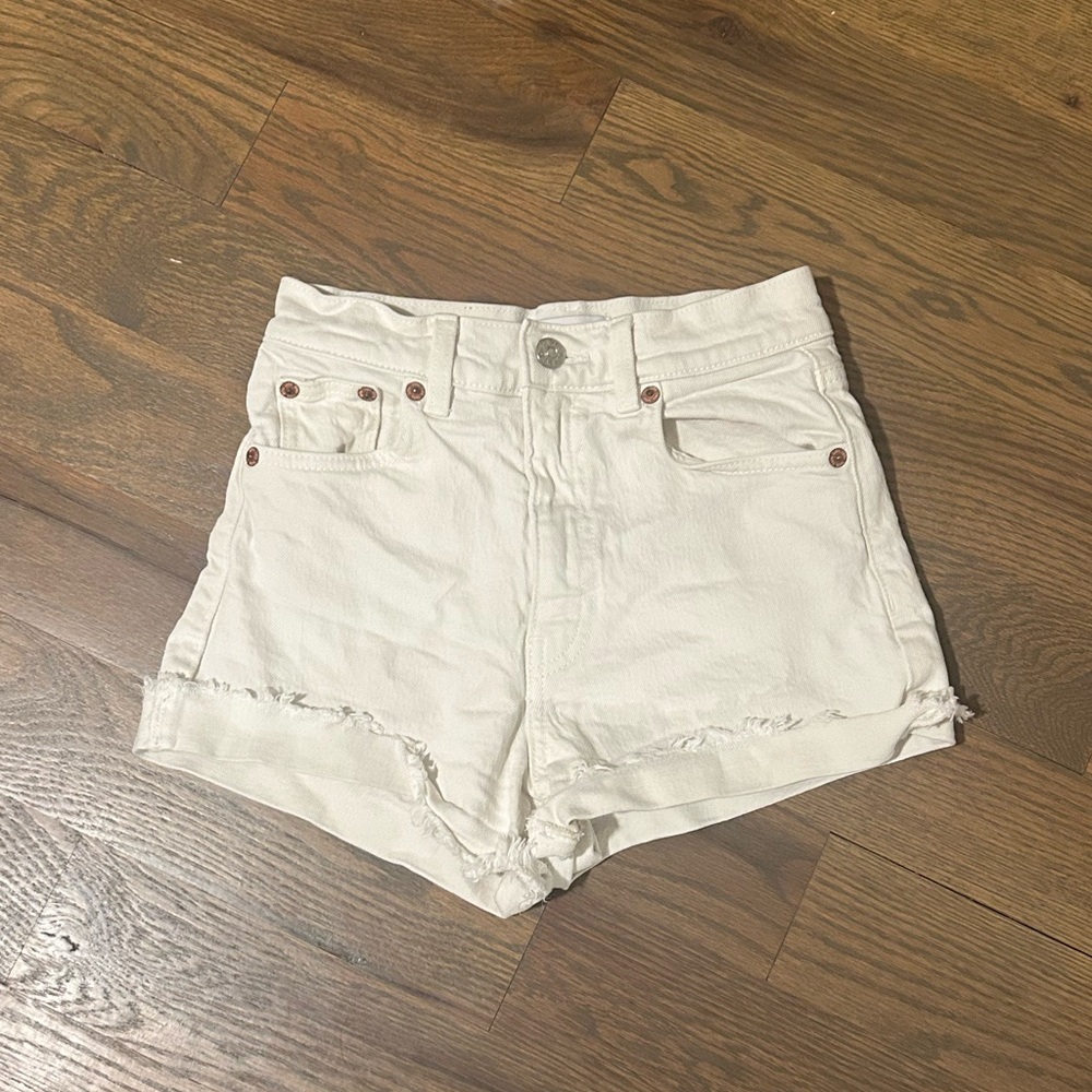 Zara White Denim Shorts Size 0